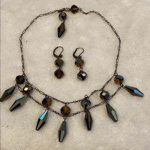 Swarovski crystal necklace & earring set